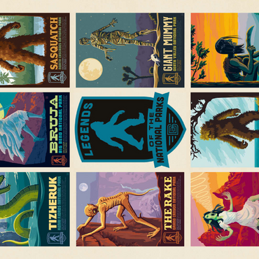 Darstellung des Puzzle Motivs Legends Of The National Parks: Multi-Image Print - Edition 4, Vintage Poster 200 Puzzle 3D Modell