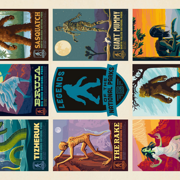 Darstellung des Puzzle Motivs Legends Of The National Parks: Multi-Image Print - Edition 4, Vintage Poster 500 Puzzle 3D Modell