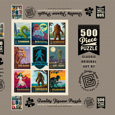 Darstellung des Puzzle Motivs Legends Of The National Parks: Multi-Image Print - Edition 4, Vintage Poster 500 Puzzle Schachtel 3D Modell