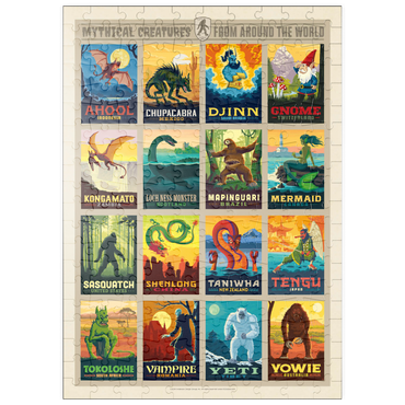Darstellung des Puzzle Motivs puzzleplate Mythical Creatures From Around The World, Vintage Poster 200 Puzzle