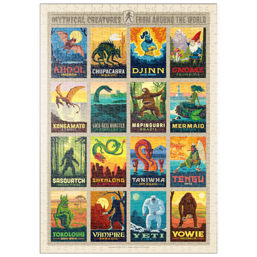 Darstellung des Puzzle Motivs puzzleplate Mythical Creatures From Around The World, Vintage Poster 500 Puzzle