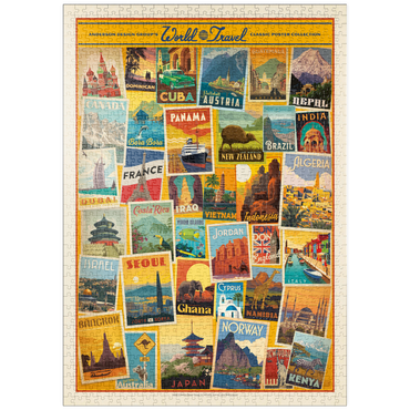 Darstellung des Puzzle Motivs puzzleplate World Travel: Collage Print, Vintage Poster 1000 Puzzle