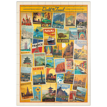 Darstellung des Puzzle Motivs puzzleplate World Travel: Collage Print, Vintage Poster 100 Puzzle