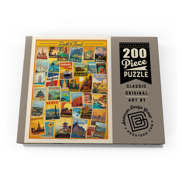 Darstellung des Puzzle Motivs World Travel: Collage Print, Vintage Poster 200 Puzzle Schachtel Ansicht3