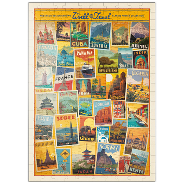 Darstellung des Puzzle Motivs puzzleplate World Travel: Collage Print, Vintage Poster 200 Puzzle
