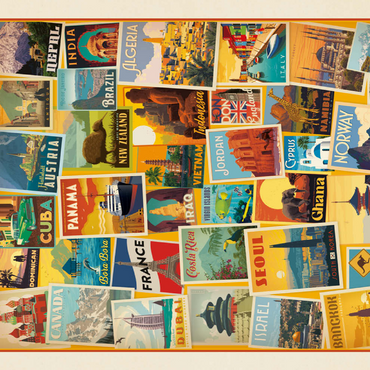 Darstellung des Puzzle Motivs World Travel: Collage Print, Vintage Poster 200 Puzzle 3D Modell