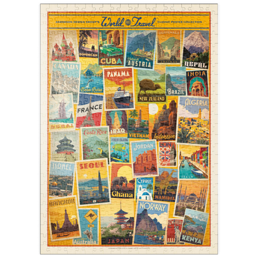 Darstellung des Puzzle Motivs puzzleplate World Travel: Collage Print, Vintage Poster 500 Puzzle