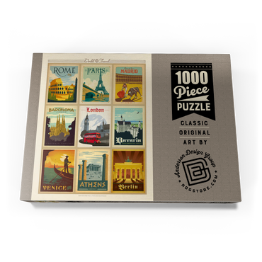 Darstellung des Puzzle Motivs World Travel: Multi-Image Print - Edition 1, Vintage Poster 1000 Puzzle Schachtel Ansicht3