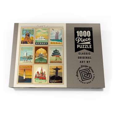 Darstellung des Puzzle Motivs World Travel: Multi-Image Print - Edition 2, Vintage Poster 1000 Puzzle Schachtel Ansicht3