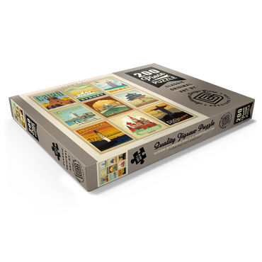 Darstellung des Puzzle Motivs World Travel: Multi-Image Print - Edition 2, Vintage Poster 200 Puzzle Schachtel Ansicht1