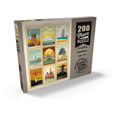 Darstellung des Puzzle Motivs World Travel: Multi-Image Print - Edition 2, Vintage Poster 200 Puzzle Schachtel Ansicht2