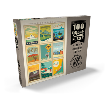 Darstellung des Puzzle Motivs Australia: Multi-Image Print, Vintage Poster 100 Puzzle Schachtel Ansicht2