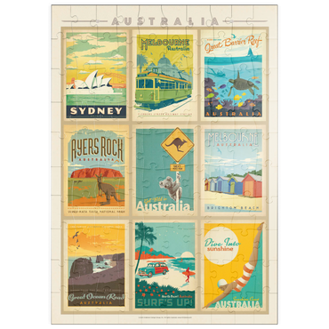 Darstellung des Puzzle Motivs puzzleplate Australia: Multi-Image Print, Vintage Poster 100 Puzzle