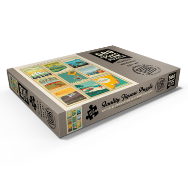 Darstellung des Puzzle Motivs Australia: Multi-Image Print, Vintage Poster 500 Puzzle Schachtel Ansicht1