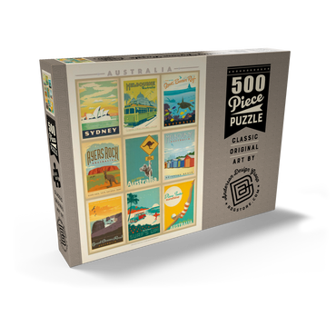 Darstellung des Puzzle Motivs Australia: Multi-Image Print, Vintage Poster 500 Puzzle Schachtel Ansicht2