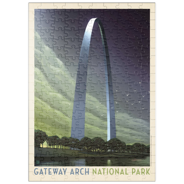 Darstellung des Puzzle Motivs puzzleplate Gateway Arch National Park: Evening Glow, Vintage Poster 200 Puzzle