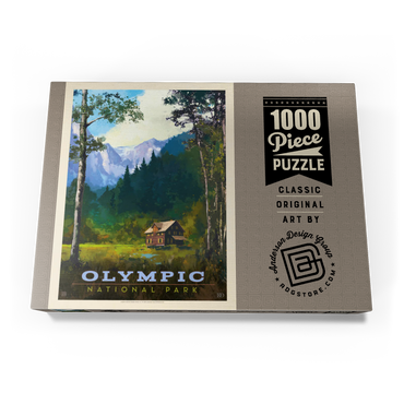 Darstellung des Puzzle Motivs Olympic National Park: Enchanted Valley Chalet, Vintage Poster 1000 Puzzle Schachtel Ansicht3