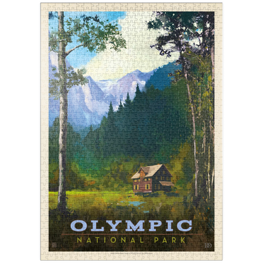 Darstellung des Puzzle Motivs puzzleplate Olympic National Park: Enchanted Valley Chalet, Vintage Poster 1000 Puzzle