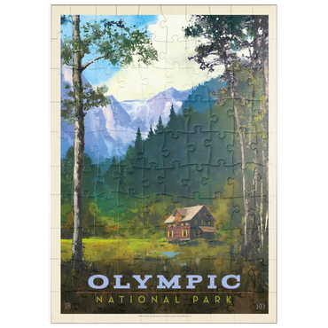 Darstellung des Puzzle Motivs puzzleplate Olympic National Park: Enchanted Valley Chalet, Vintage Poster 100 Puzzle