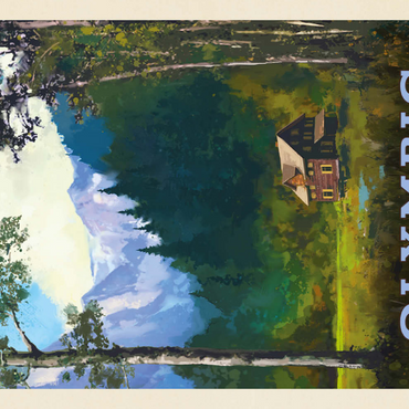 Darstellung des Puzzle Motivs Olympic National Park: Enchanted Valley Chalet, Vintage Poster 100 Puzzle 3D Modell