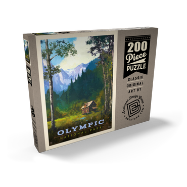 Darstellung des Puzzle Motivs Olympic National Park: Enchanted Valley Chalet, Vintage Poster 200 Puzzle Schachtel Ansicht2