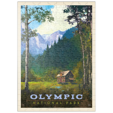 Darstellung des Puzzle Motivs puzzleplate Olympic National Park: Enchanted Valley Chalet, Vintage Poster 200 Puzzle