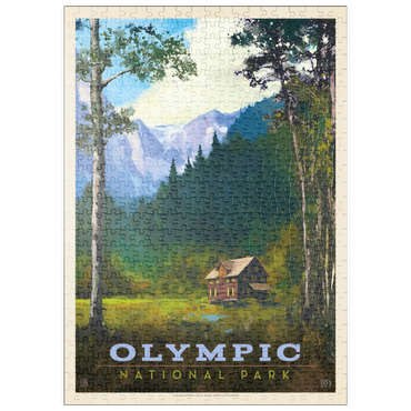 Darstellung des Puzzle Motivs puzzleplate Olympic National Park: Enchanted Valley Chalet, Vintage Poster 500 Puzzle