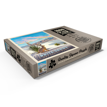 Darstellung des Puzzle Motivs White Sands National Park: Jack Rabbit, Vintage Poster 1000 Puzzle Schachtel Ansicht1