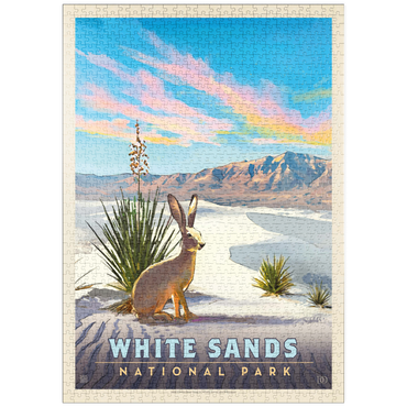 Darstellung des Puzzle Motivs puzzleplate White Sands National Park: Jack Rabbit, Vintage Poster 1000 Puzzle
