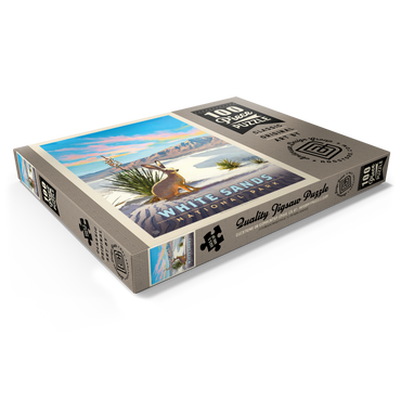 Darstellung des Puzzle Motivs White Sands National Park: Jack Rabbit, Vintage Poster 100 Puzzle Schachtel Ansicht1