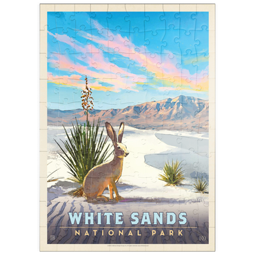 Darstellung des Puzzle Motivs puzzleplate White Sands National Park: Jack Rabbit, Vintage Poster 100 Puzzle
