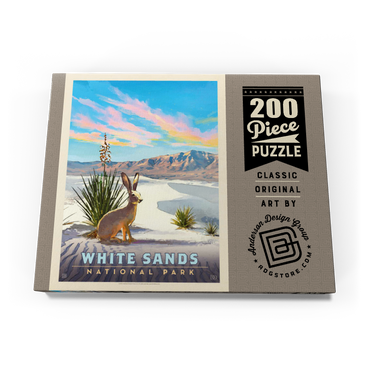Darstellung des Puzzle Motivs White Sands National Park: Jack Rabbit, Vintage Poster 200 Puzzle Schachtel Ansicht3