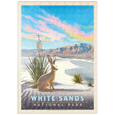Darstellung des Puzzle Motivs puzzleplate White Sands National Park: Jack Rabbit, Vintage Poster 200 Puzzle