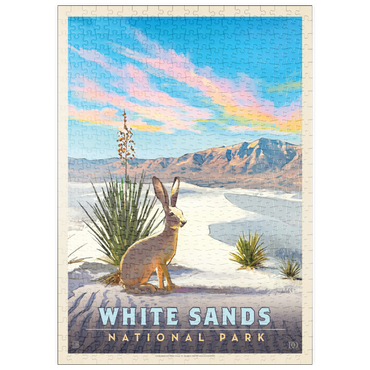 Darstellung des Puzzle Motivs puzzleplate White Sands National Park: Jack Rabbit, Vintage Poster 500 Puzzle