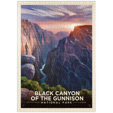 Darstellung des Puzzle Motivs puzzleplate Black Canyon Of The Gunnison National Park: River View, Vintage Poster 1000 Puzzle