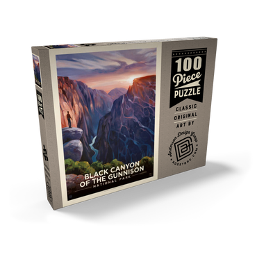 Darstellung des Puzzle Motivs Black Canyon Of The Gunnison National Park: River View, Vintage Poster 100 Puzzle Schachtel Ansicht2