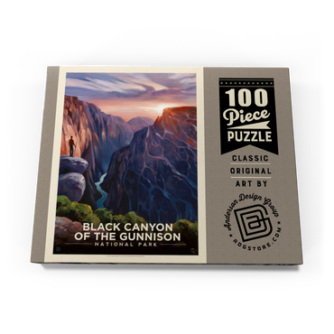 Darstellung des Puzzle Motivs Black Canyon Of The Gunnison National Park: River View, Vintage Poster 100 Puzzle Schachtel Ansicht3