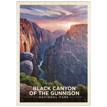Darstellung des Puzzle Motivs puzzleplate Black Canyon Of The Gunnison National Park: River View, Vintage Poster 100 Puzzle