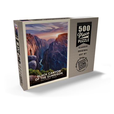 Darstellung des Puzzle Motivs Black Canyon Of The Gunnison National Park: River View, Vintage Poster 500 Puzzle Schachtel Ansicht2
