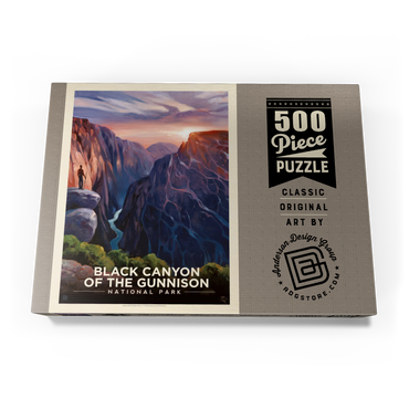 Darstellung des Puzzle Motivs Black Canyon Of The Gunnison National Park: River View, Vintage Poster 500 Puzzle Schachtel Ansicht3