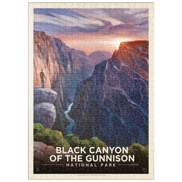 Darstellung des Puzzle Motivs puzzleplate Black Canyon Of The Gunnison National Park: River View, Vintage Poster 500 Puzzle