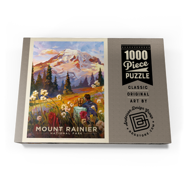Darstellung des Puzzle Motivs Mount Rainier National Park: Moment in the Meadow, Vintage Poster 1000 Puzzle Schachtel Ansicht3