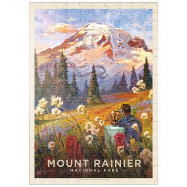 Darstellung des Puzzle Motivs puzzleplate Mount Rainier National Park: Moment in the Meadow, Vintage Poster 200 Puzzle
