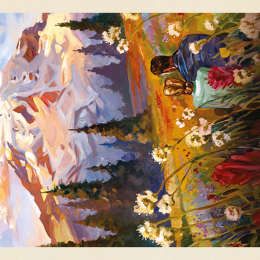 Darstellung des Puzzle Motivs Mount Rainier National Park: Moment in the Meadow, Vintage Poster 500 Puzzle 3D Modell