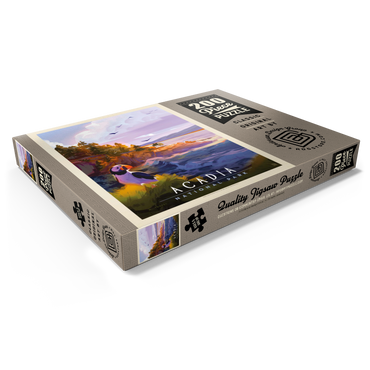 Darstellung des Puzzle Motivs Acadia National Park: Puffin Paradise, Vintage Poster 200 Puzzle Schachtel Ansicht1