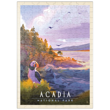 Darstellung des Puzzle Motivs puzzleplate Acadia National Park: Puffin Paradise, Vintage Poster 200 Puzzle