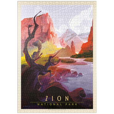 Darstellung des Puzzle Motivs puzzleplate Zion National Park: Ringtail, Vintage Poster 1000 Puzzle