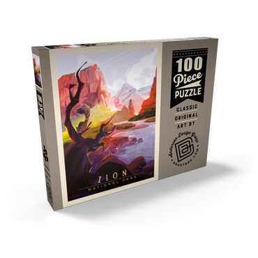 Darstellung des Puzzle Motivs Zion National Park: Ringtail, Vintage Poster 100 Puzzle Schachtel Ansicht2