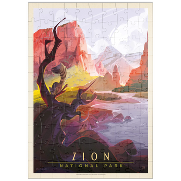 Darstellung des Puzzle Motivs puzzleplate Zion National Park: Ringtail, Vintage Poster 100 Puzzle