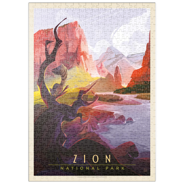 Darstellung des Puzzle Motivs puzzleplate Zion National Park: Ringtail, Vintage Poster 500 Puzzle